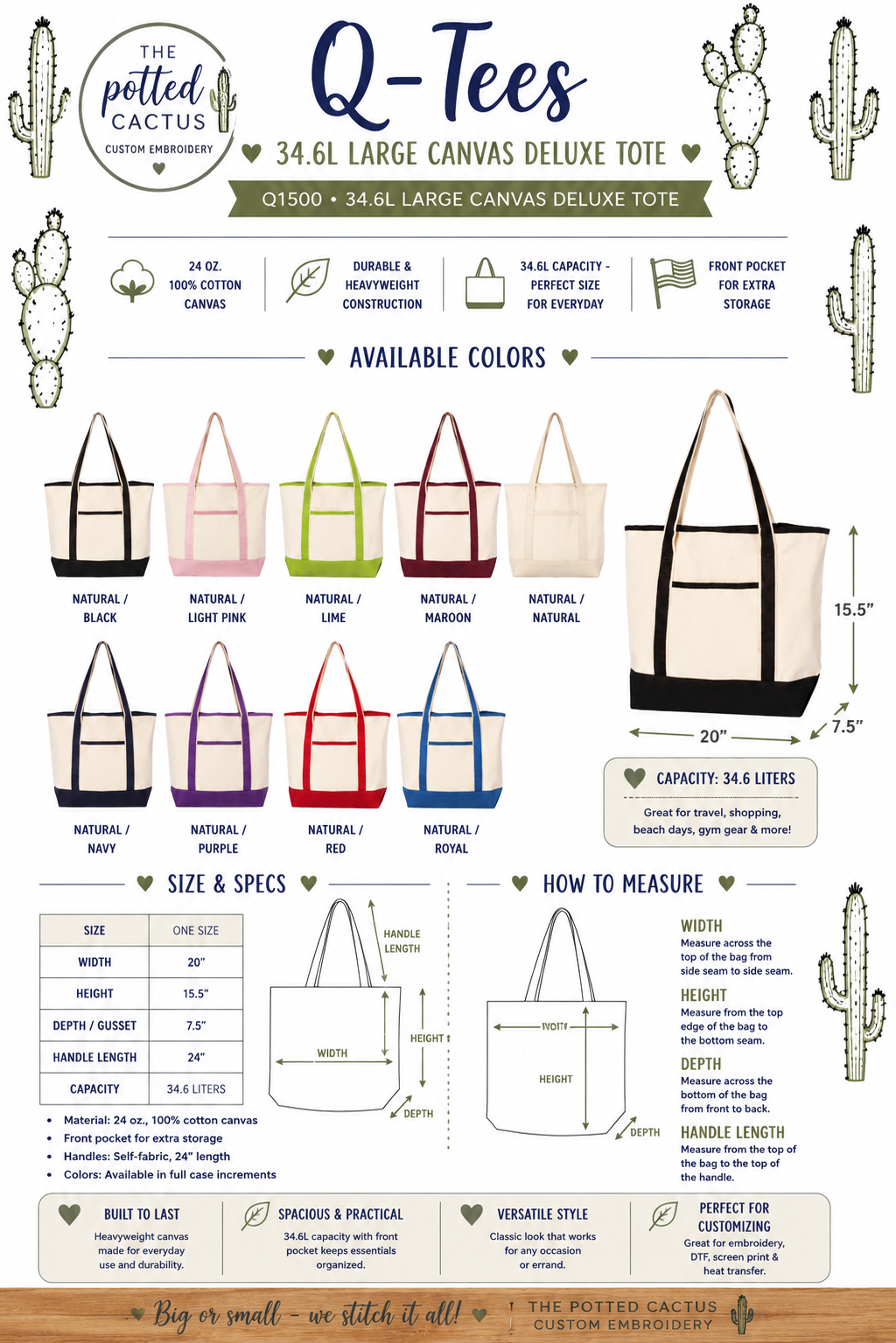Monogrammed Canvas tote Bag
