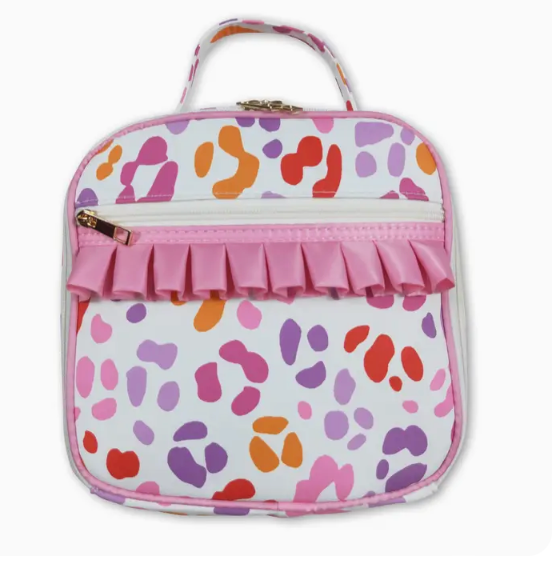 Multi-Color Leopard Backpack and lunch box set