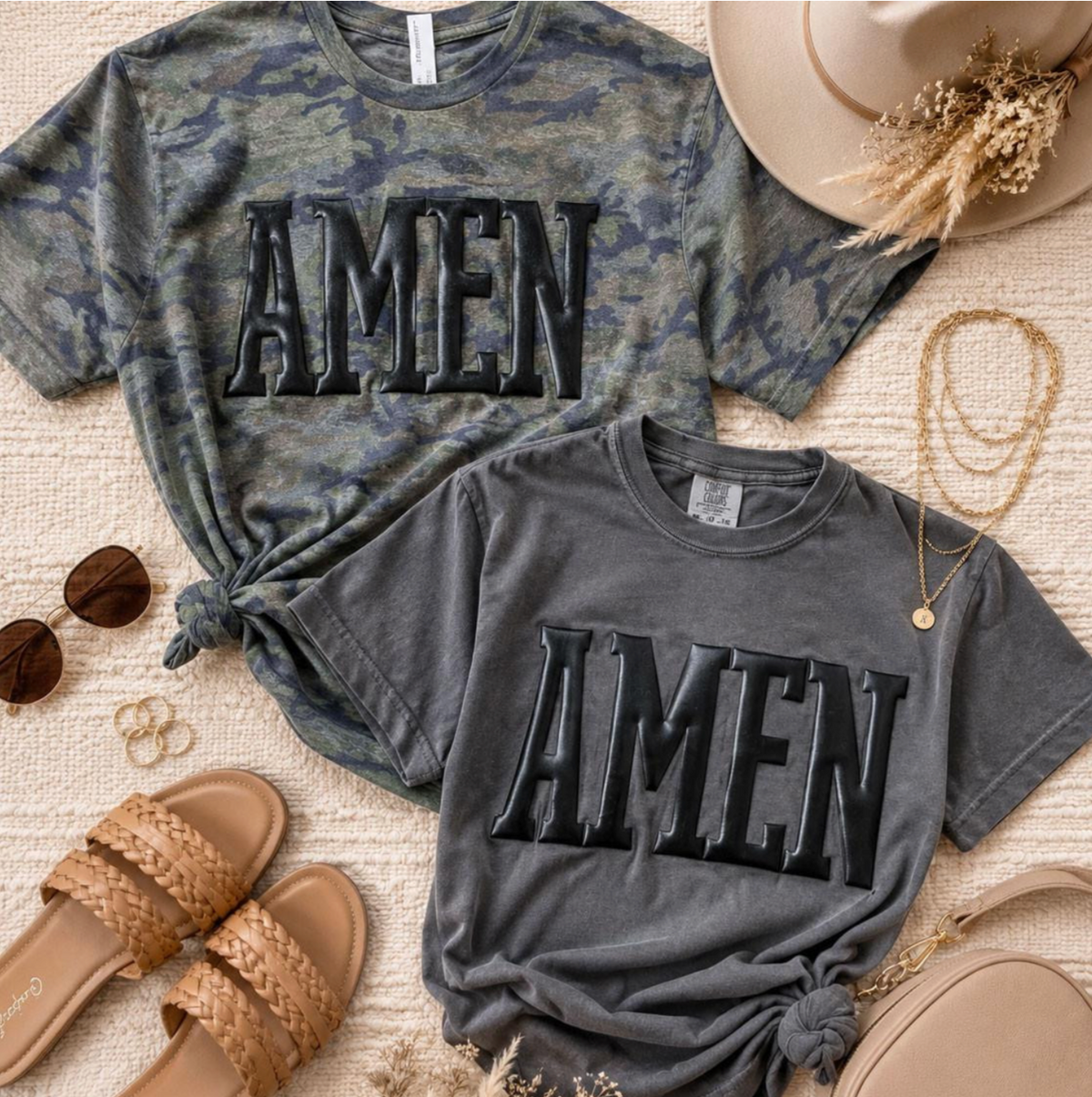 Amen Metallic Puff Tees