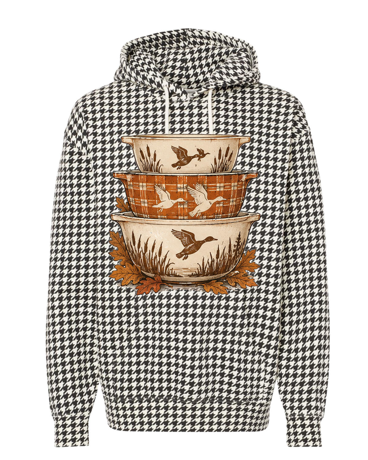 Houndstooth Vintage hunting dishes hoodie