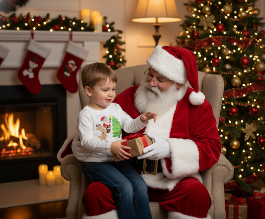 Santa with Reindeer tee