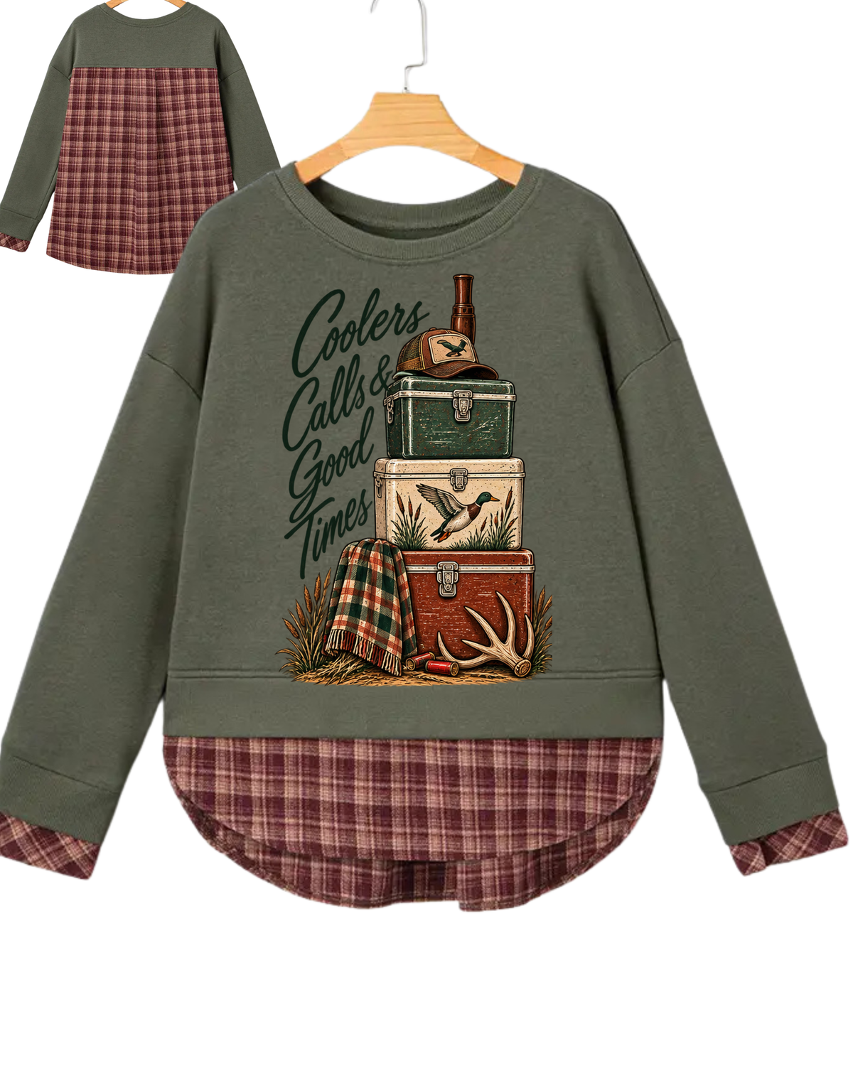 Plaid Drop Shoulder Sweater