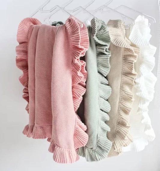 Nap Time RUFFLE Edge Cotton - Baby Quilt Blanket