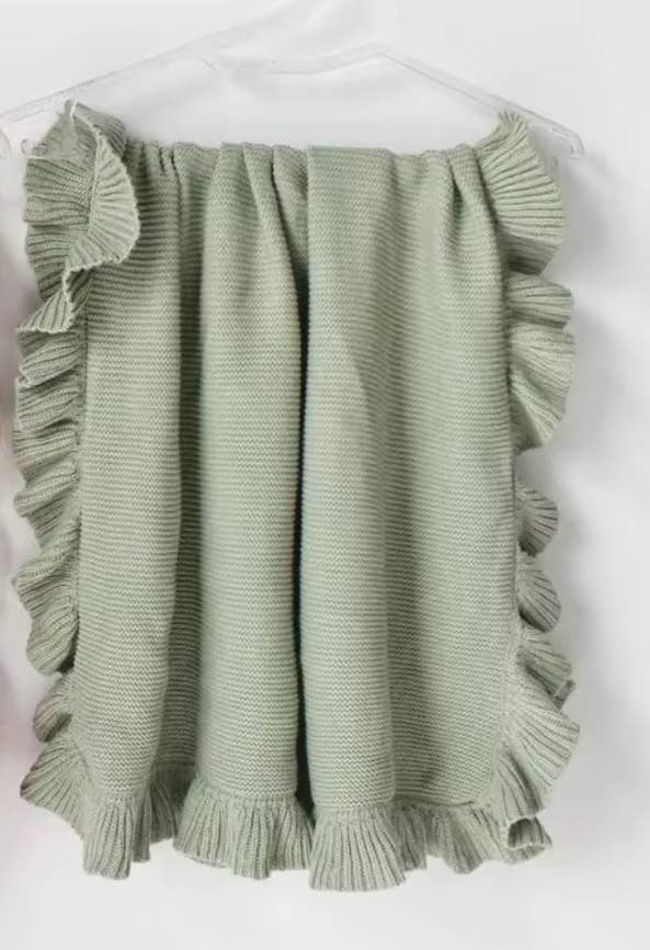 Nap Time RUFFLE Edge Cotton - Baby Quilt Blanket
