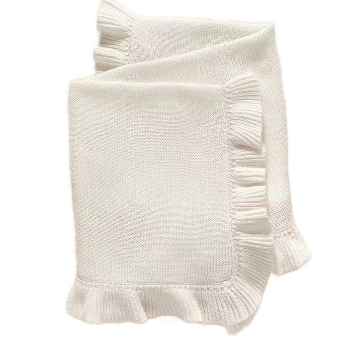 Nap Time RUFFLE Edge Cotton - Baby Quilt Blanket