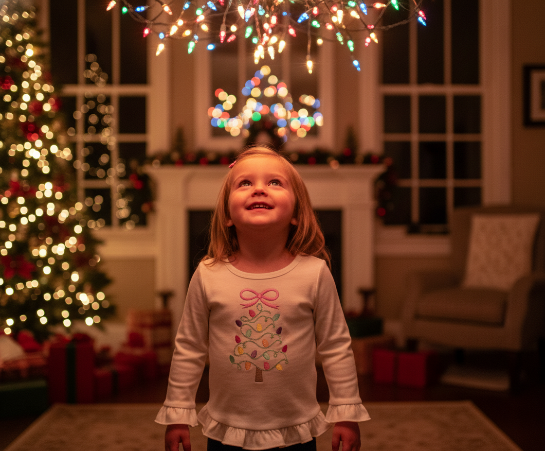 Sketch tree with lights and Bow
