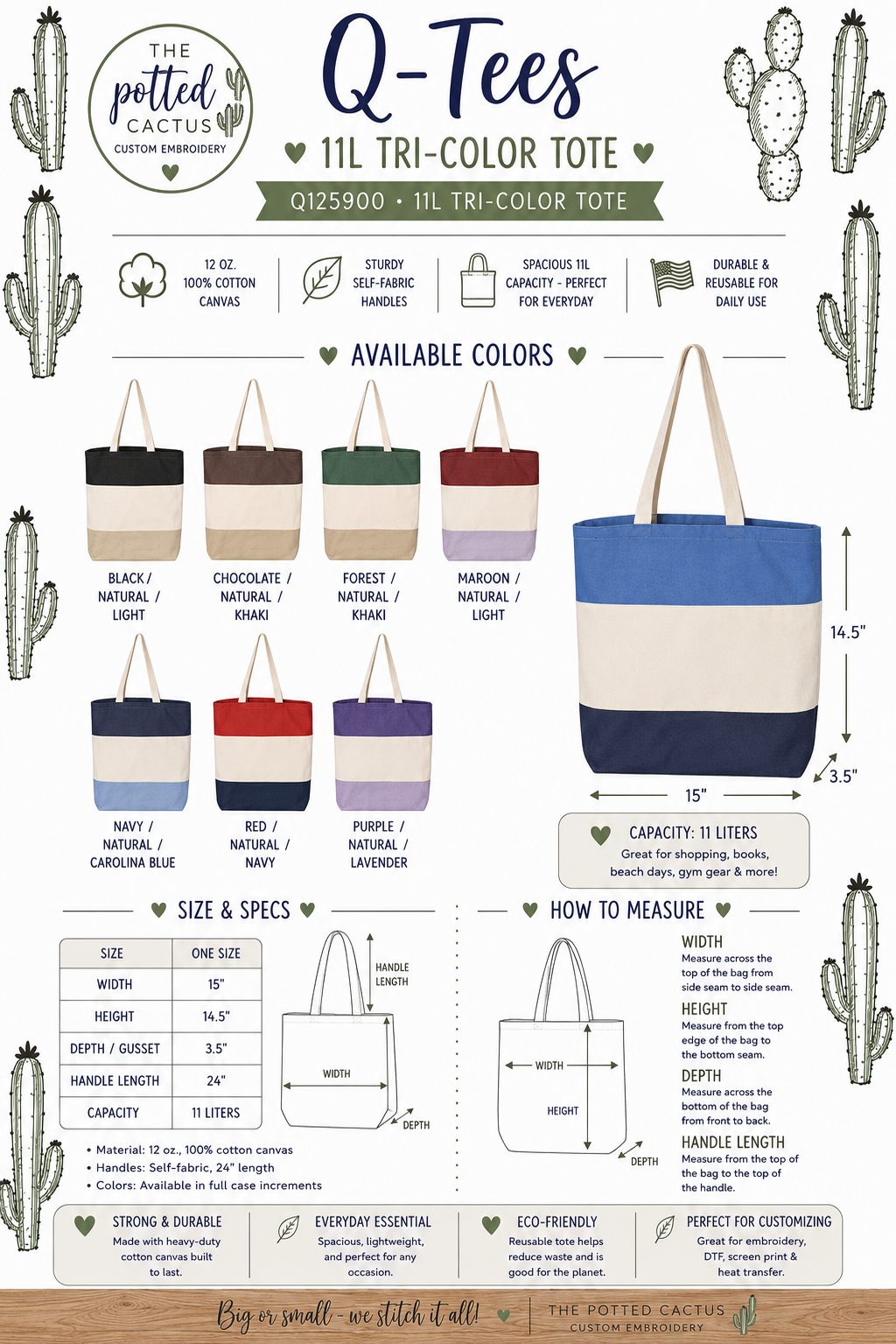 Monogrammed Canvas tote Bag
