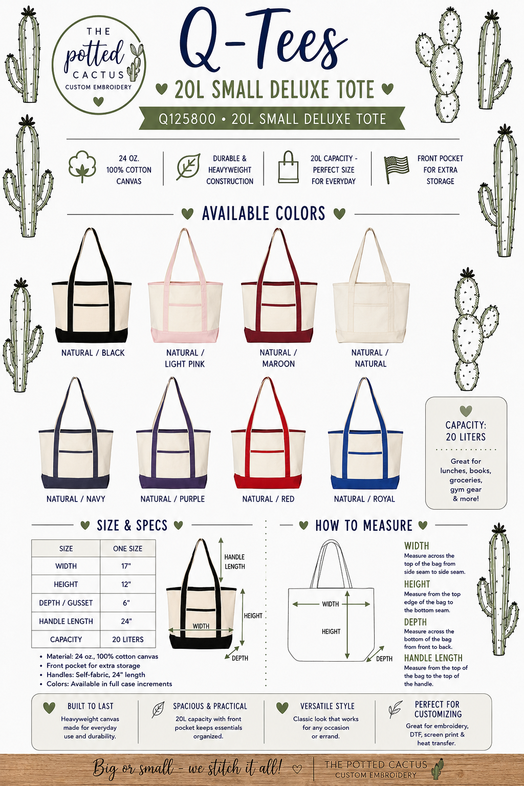 Monogrammed Canvas tote Bag