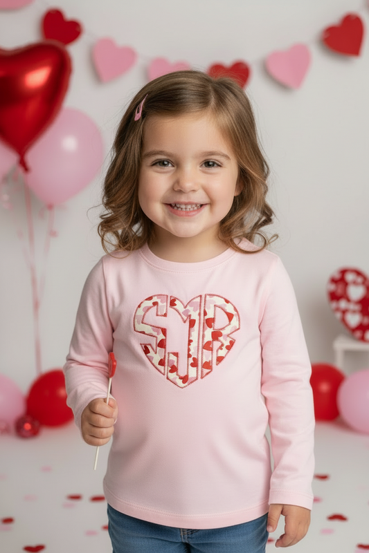 Monogrammed heart shirt