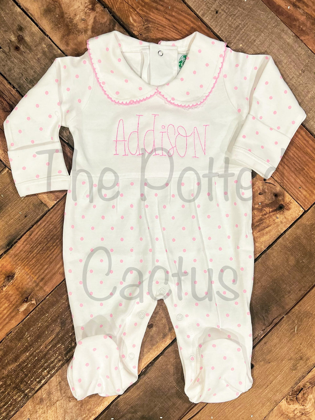 Boutique Style Collar Footie with Bib Detail