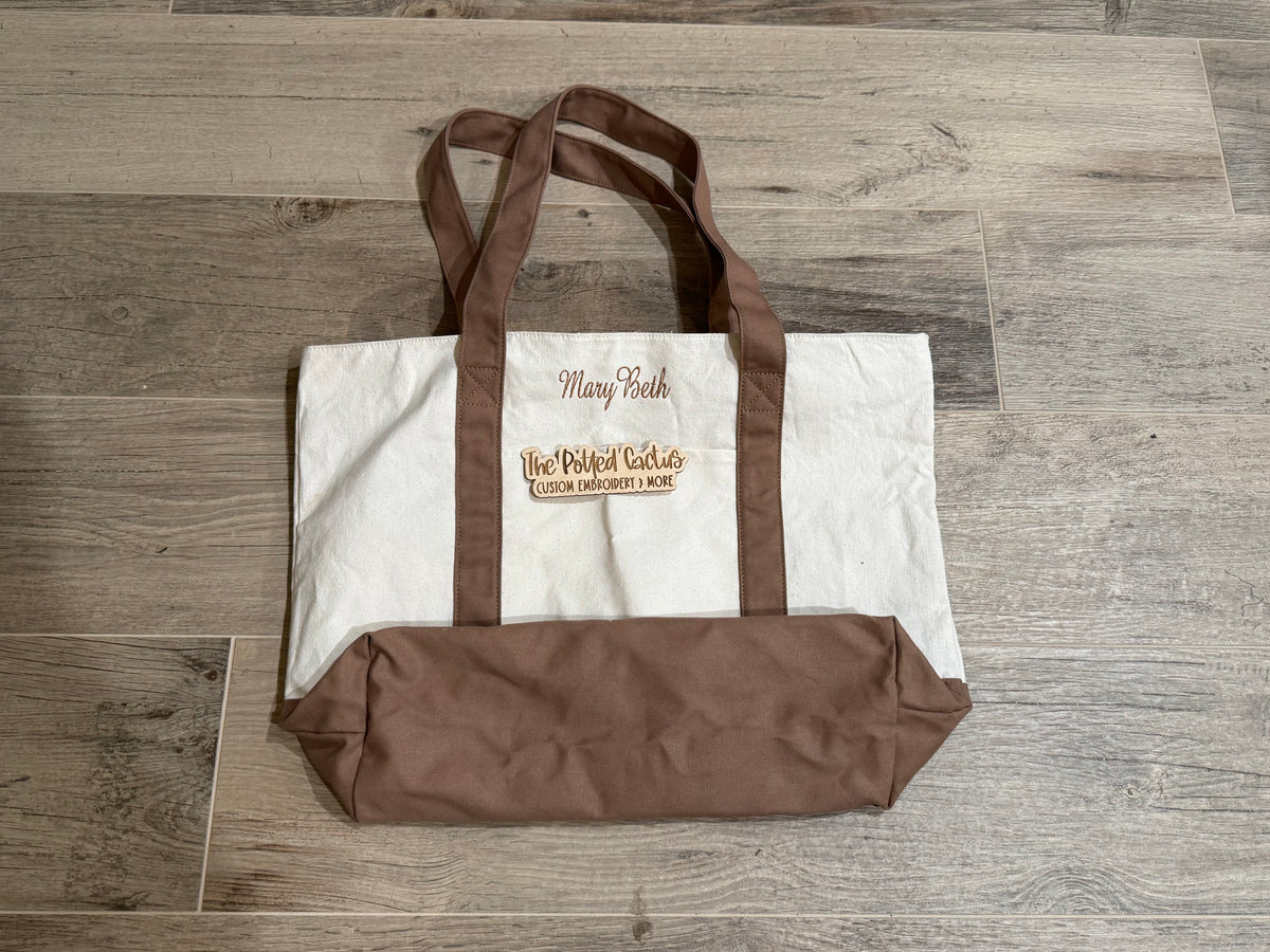 Monogrammed Canvas tote Bag