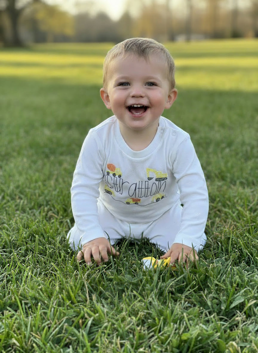 Construction theme romper