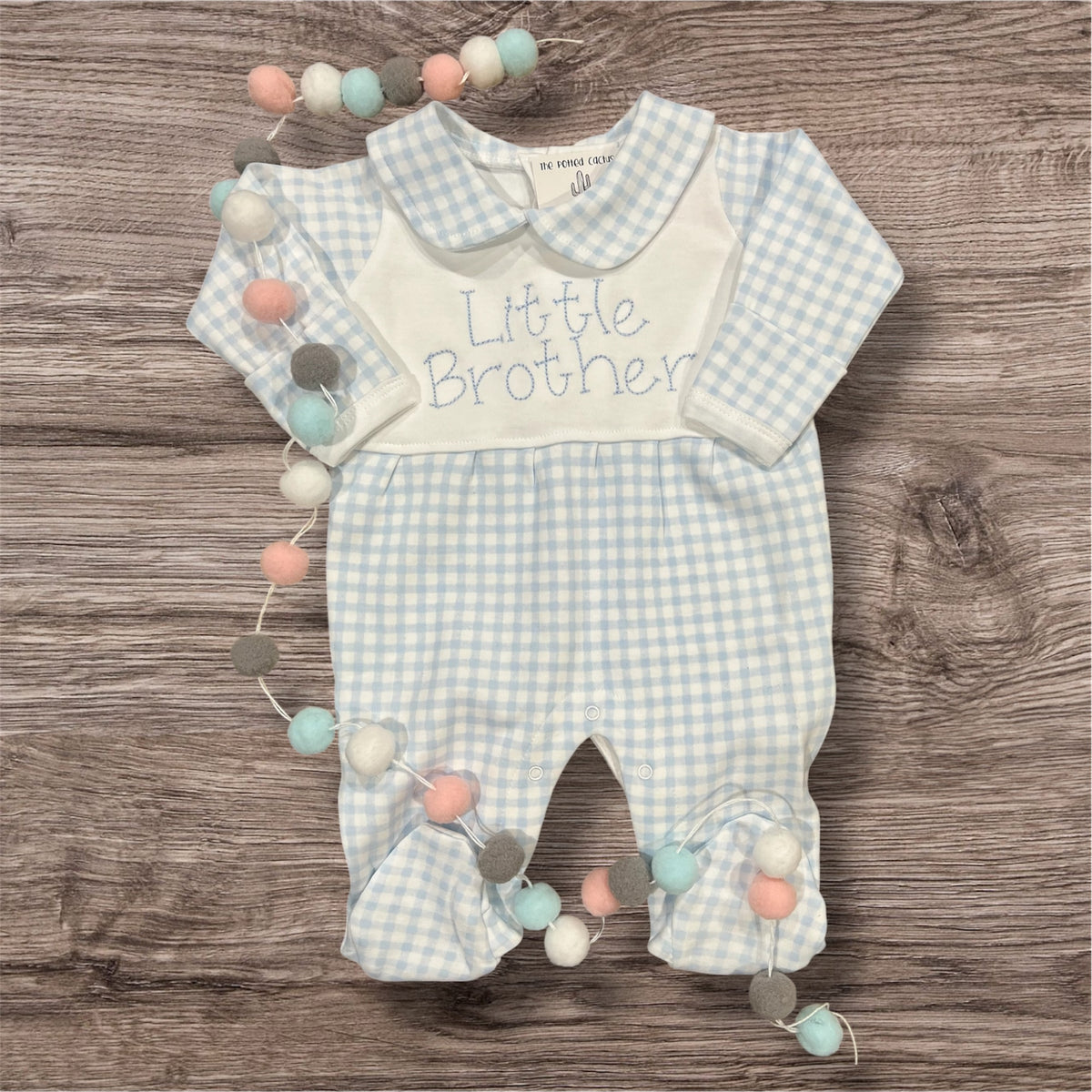 Boutique Style Collar Footie with Bib Detail
