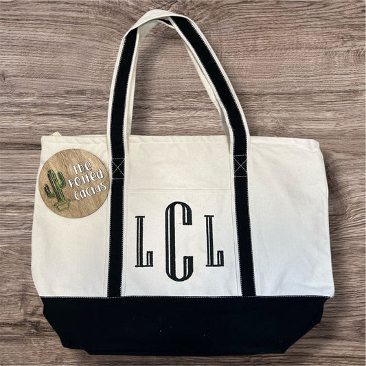 Monogrammed Canvas tote Bag