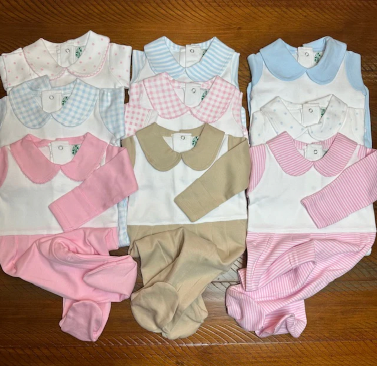Boutique Style Collar Footie with Bib Detail