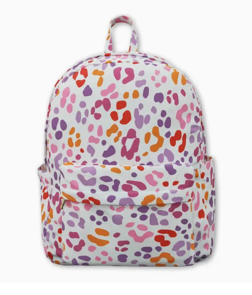 Multi-Color Leopard Backpack and lunch box set