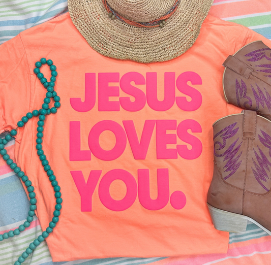Jesus Loves you Puff Tee