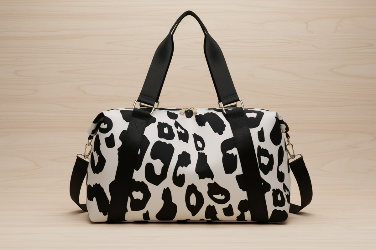 Monogrammed Leopard Duffle Bag