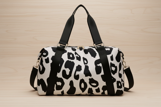 Monogrammed Leopard Duffle Bag