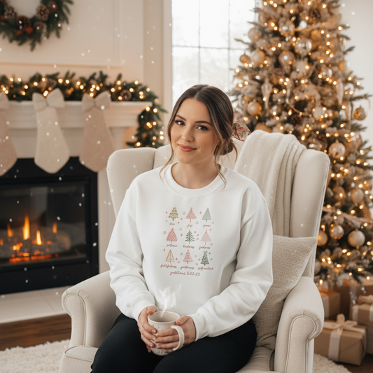 Christmas Fruit of the Spirit embroidered Sweatshirt