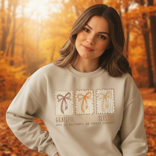 Grateful, Thankful, Blessed graphic sweatshirt