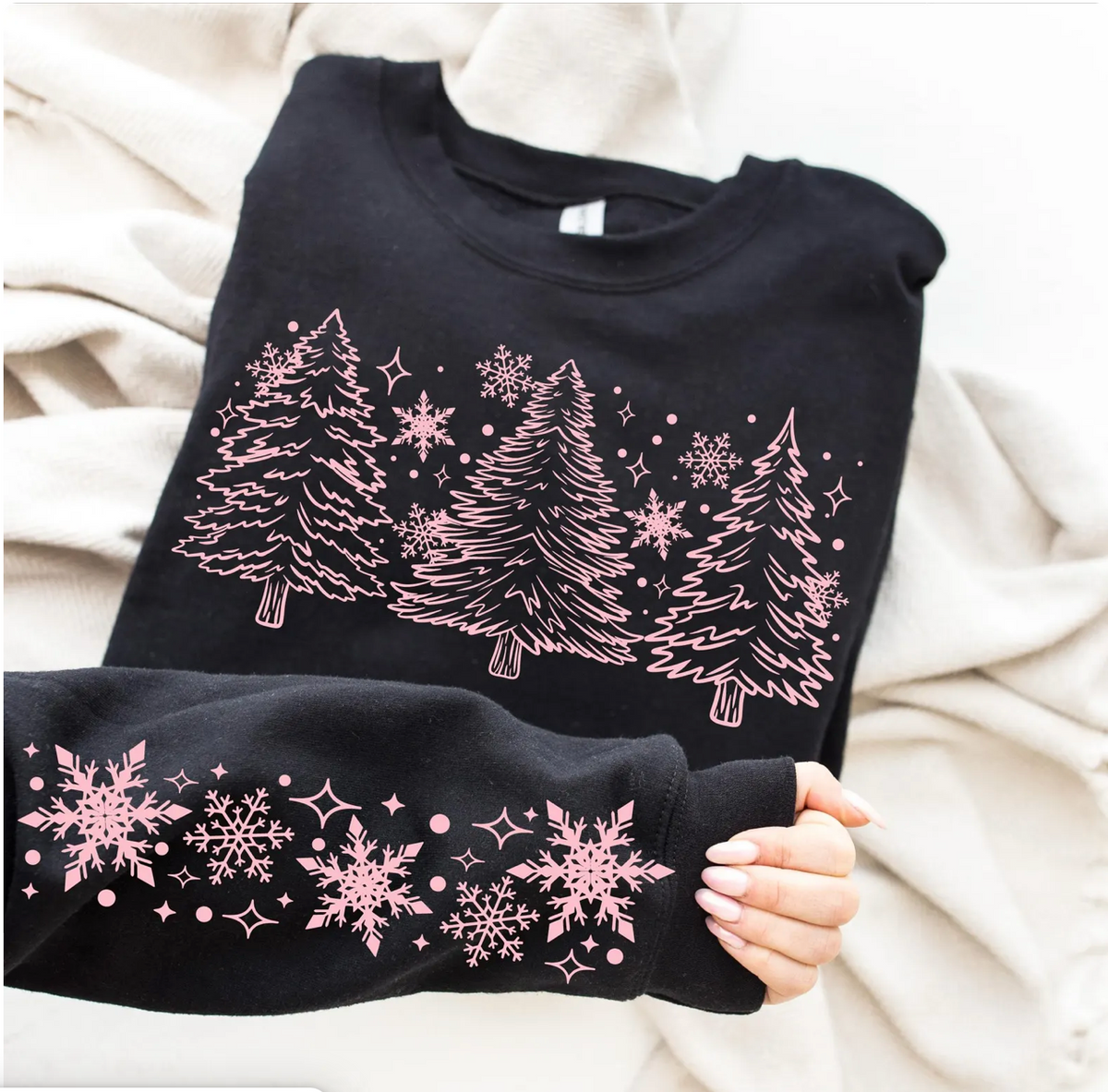 Christmas Trees and Snowflake Sweatshirt