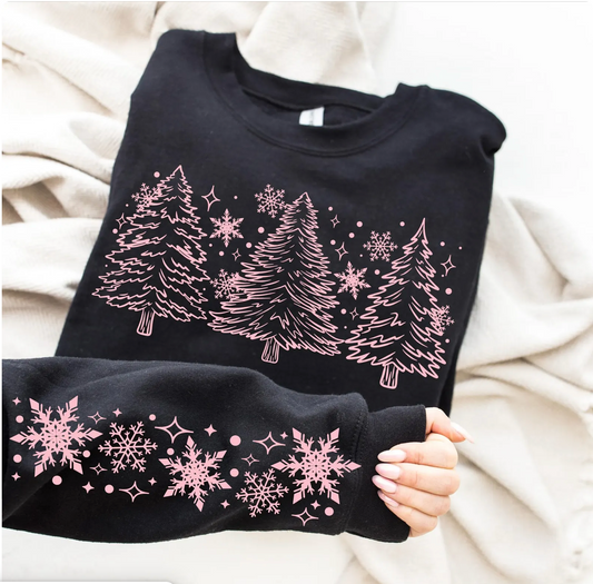 Christmas Trees and Snowflake Sweatshirt