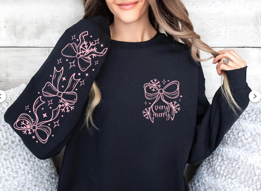 Merry Bow Graphic Sweatshirt