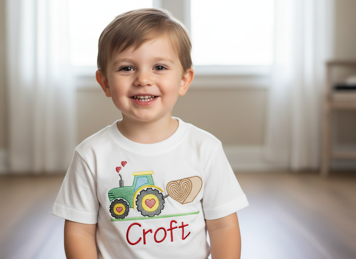 Valentine Boys Tractor shirt