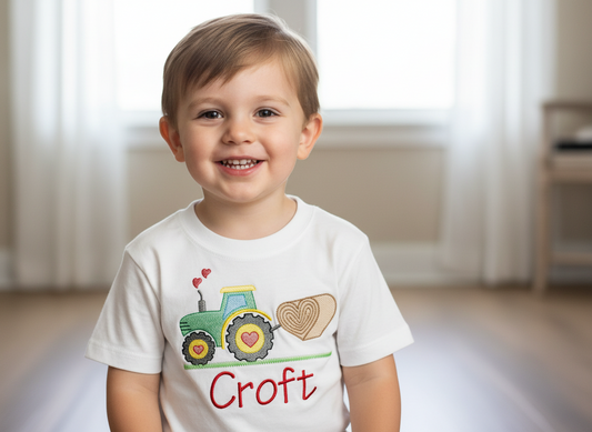 Valentine Boys Tractor shirt