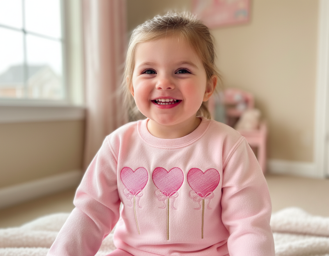 Monogrammed heart lollipop shirt
