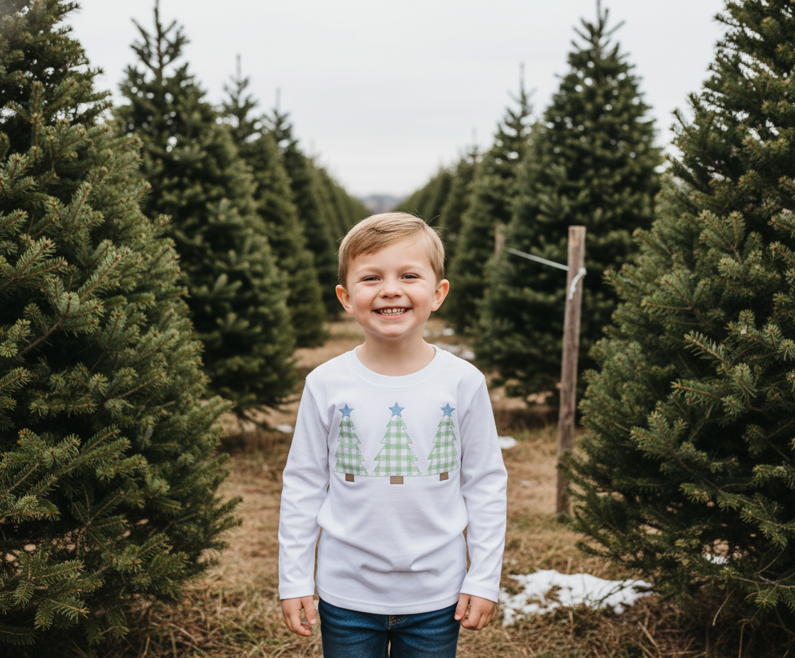 Gingham Christmas trees