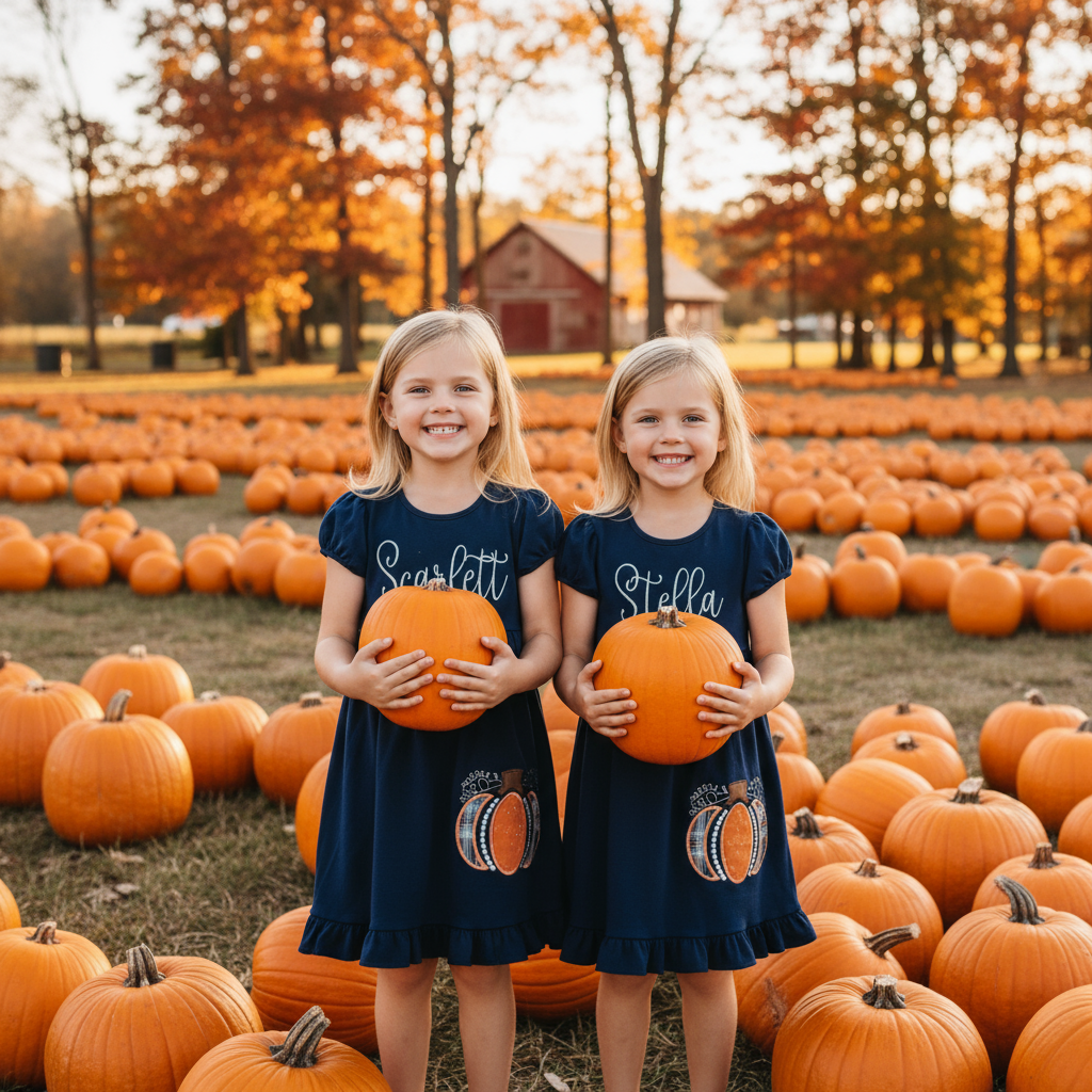 Pumpkin Appliqué Dress